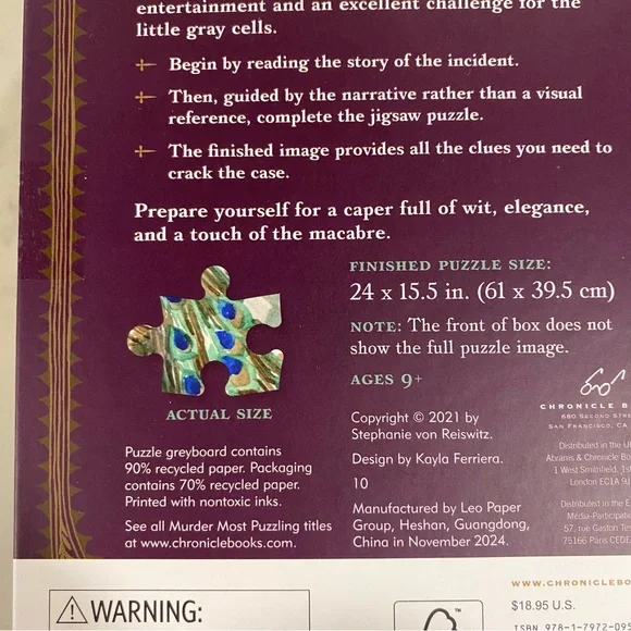 NWT - Murder Most Puzzling Puzzle - 500 Pieces - Picture 6 of 6